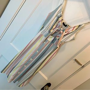 Vertical Stripe Midi Dress